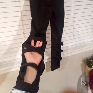 Black athletic strappy pants